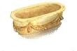 Dollhouse Miniature Oval Window Box in Tan Finish