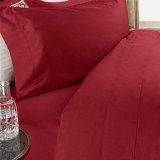 1200 Thread Count Queen Size 4pc Egyptian Bed Sheet Set, Deep Pocket, RED
