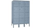 Lyon Locker Four Tier 12x12x12 12 Door Ready To Assemble Gray