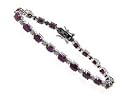 Sterling Silver Genuine Ruby & Diamond Accent Tennis Bracelet