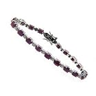 Sterling Silver Genuine Ruby and Diamond Accent Tennis Bracelet by LEAH HANNA