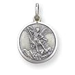 Sterling Silver St. Michael Medal Charm - 15MM (5/8") JewelryWeb