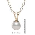 14k 5.5-6mm Akoya Cultured Pearl Pendant with Chain
