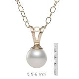 14k 5.5-6mm Akoya Cultured Pearl Pendant with Chain