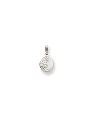 18in Rhodium-plated Small Oval Locket Necklace