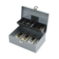 Sparco Products SPR15507 Cash Box- 5 Compartments- 11-.38in.x7-.50in.x3-.38in.- Gray