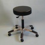 Brandt Industries Doctor's Stool W/back Black - Model 17422-BLK - Each