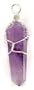 Silver Wire Wrapped Natural Amethyst Crystal Point