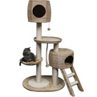 PetPal Beige Multi Level Cattail Cat Tree-