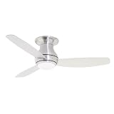 Emerson CF144BS Curva Sky Indoor Outdoor Ceiling Fan, 44-Inch Blade Span, Brushed Steel... by Emerson