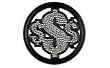 FRENCH CRAFT MATTE BLACK DIE CUT DOLLAR SIGNS BUCKLE W/ CLEAR RHINESTONES