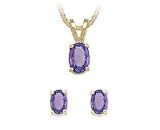Oval Tanzanite Pendant and Earrrings Set