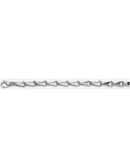 6mm 14k Fancy White Gold Link Bracelet 8"