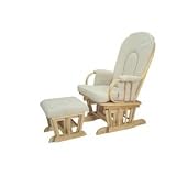 Natural Rocker Glider Rocking Chair w/ Ottoman