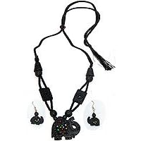Online Jewelry Necklace and Earing In Terracota Handcrafted Unique Gift For Her