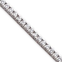 14k White Gold Diamond tennis bracelet - 7 Inch - Box Clasp