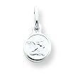 Sterling Silver Angel in Circle Charm with 20 inch Sterling Silver Chain