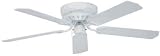Ellington Ceiling Fans Close-up Model CU52WW5 in White. Indoor fan.