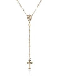 Italian 14k Gold-plated Sterling Silver Rosary necklace with Beads, 26"