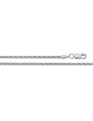 14K White Gold 24 Inch Diamond Cut Wheat Chain