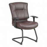 Deluxe Leather Visitors Chair with Pillow Top Seat and Back By Office Star