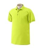 Personalized custom embroidered golf crest on polo shirt, mens small, safety green