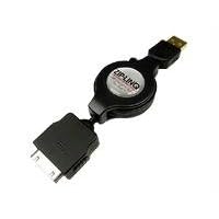 Cables Unlimited ZIP-DATA-A01B ZipLinq Retractable iPod/iPhone USB Charge and Sync Cable (Black)