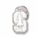 Stanford Cardinal "S with Tree" Lapel Pin - Sterling Silver Jewelry