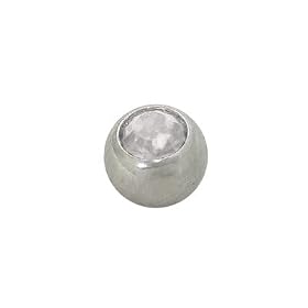 Replacement Bead Surgical Steel Threaded (5mm) with Clear Jewel