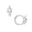 14K White Gold CZ Turtle Huggy Earrings