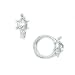 14K White Gold CZ Turtle Huggy Earrings