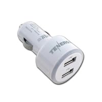 Tenergy TN323 Dual 2 port USB Car Charger for iPhone, iPad, MP3 and other USB-chargeable devices