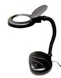 5X BLACK POWER MAGNIFY DESK LAMP FLEXIBLE ARM w/GLASS LENS WHITE LIGHT