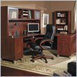 Bush Furniture Somerset L-Shaped Wood Home Office Desk Set in Hansen Cherry