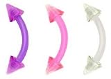 3 flexible spike set of Pink Purple Clear Eyebrow Rings Ring Eye brow body jewelry piercing bar