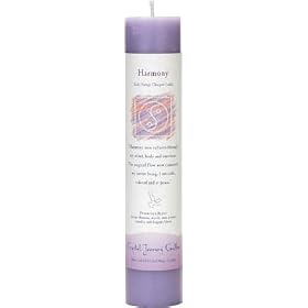 Crystal Journey Reiki Charged Herbal Magic Pillar Candle - HARMONY - Made with Aromatherapy Essential Oils of Orange Blossom, Rose, Sassafras, Juniper, Myrrh, and Dragon's Blood