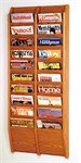 Detail image Wooden Mallet 20 Pocket Wall Mount Magazine Rack in Medium Oak