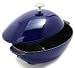 Staub 1102591 - 2-qt Cast Iron Mussel Pot w/ Knob & Stainless Strainer, Dark Blue