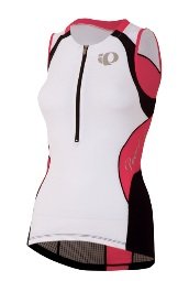 Pearl Izumi Women's Elite Inrcool Tri Sleeveless Jersey, White/Paradise Pink, X-Large On Sale