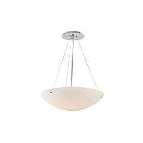 Milano - 3 Light Pendant Lighting Fixture - Brushed Nickel - White Frosted Opal Glass -... by Vaxcel Lighting