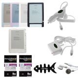 Crazyondigital Kindle DX skin Black + skin Clear + skin Pink + skin Clear + Hard Crystal Case + Auto car charger + home travel charger + 2x Screen protector + Compatible earphone + Complement Crazyondigital fishbone headphone winder