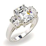 Women's 2/3 Stones Style Clear Cubic Zirconia Special Plating Ring, Size: 5-10 Sterling Silver .925