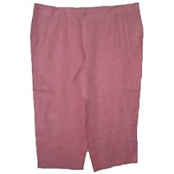 Women's Plus Harve Benard By Benard Holtzman Pants Linen Size 24w Cropped