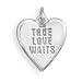 True Love Waits Heart Charm Pendant Sterling title=
