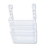 Deflecto 73501 Docupocket three-pocket file partition set w/brackets, letter, clear