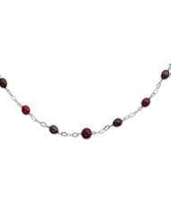 Sterling Silver Burgundy & Chocolate FW Cultured Pearl w/2in ext. Necklace