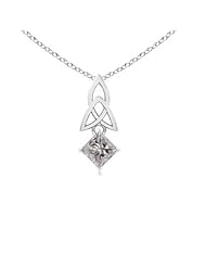 0.45 ct Princess Diamond Celtic Trinity Knot Pendant