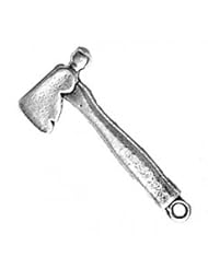 Sterling Silver 3D Hatchet Axe Tool Charm