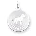 rottweiler13  - 14k White Gold Polished Engraveable Rottweiler Disc Charm