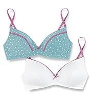 2 Pack Angel Cotton Rich Non-Wired Spotted A-C Bras